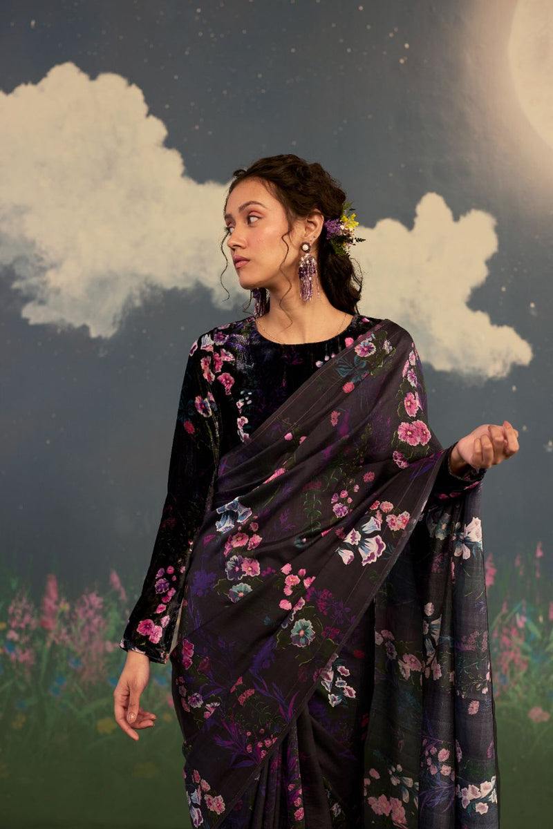 Foxglove Mulberry Silk Sari silk by Nadiya Paar for women Worldwide
