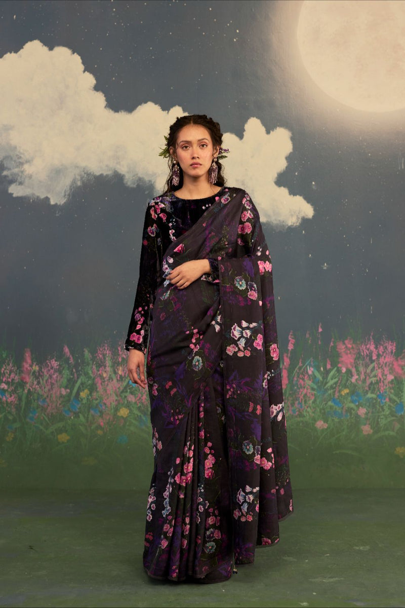 Foxglove Mulberry Silk Sari silk by Nadiya Paar for women Worldwide