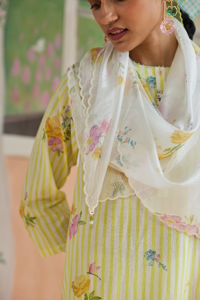 Off-white Scarf Kota Doria Silk silk by Nadiya Paar in white color for women Worldwide