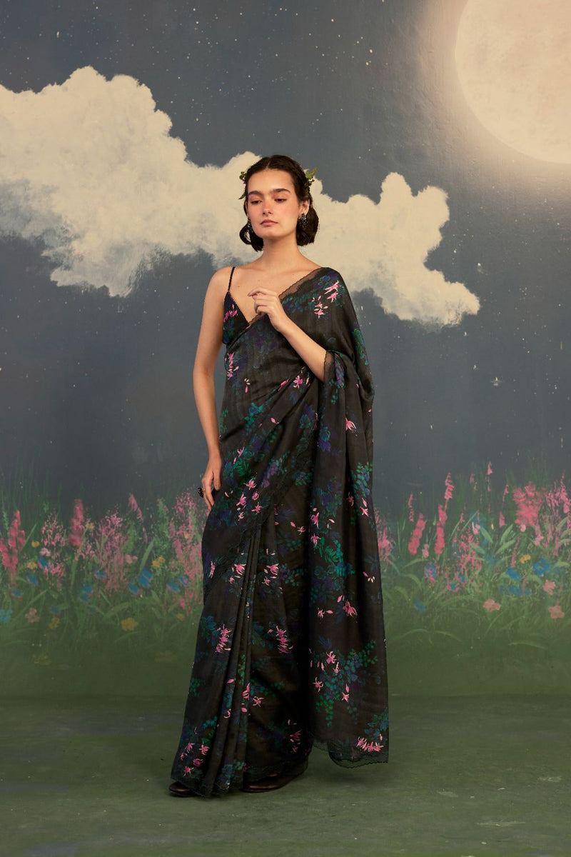 Fuchsia Mulberry Silk Sari silk by Nadiya Paar for women Worldwide