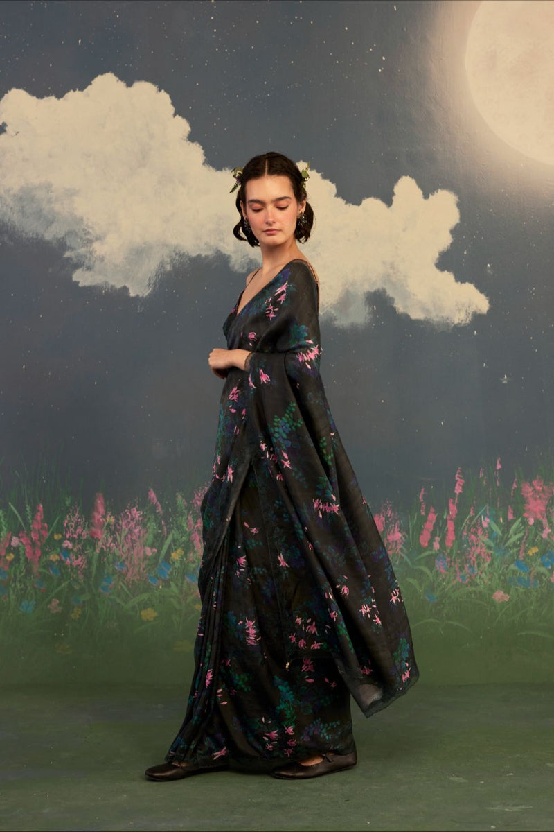 Fuchsia Mulberry Silk Sari silk by Nadiya Paar for women Worldwide