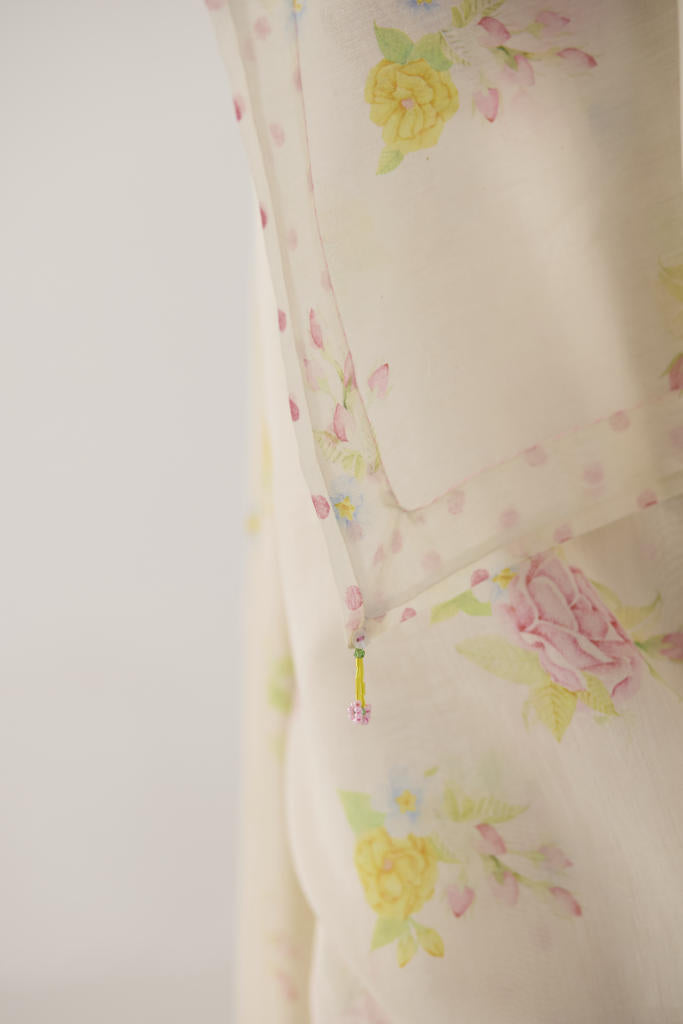 Valley Rose Silk and Cotton Chanderi Sari silk by Nadiya Paar in white color for women Worldwide