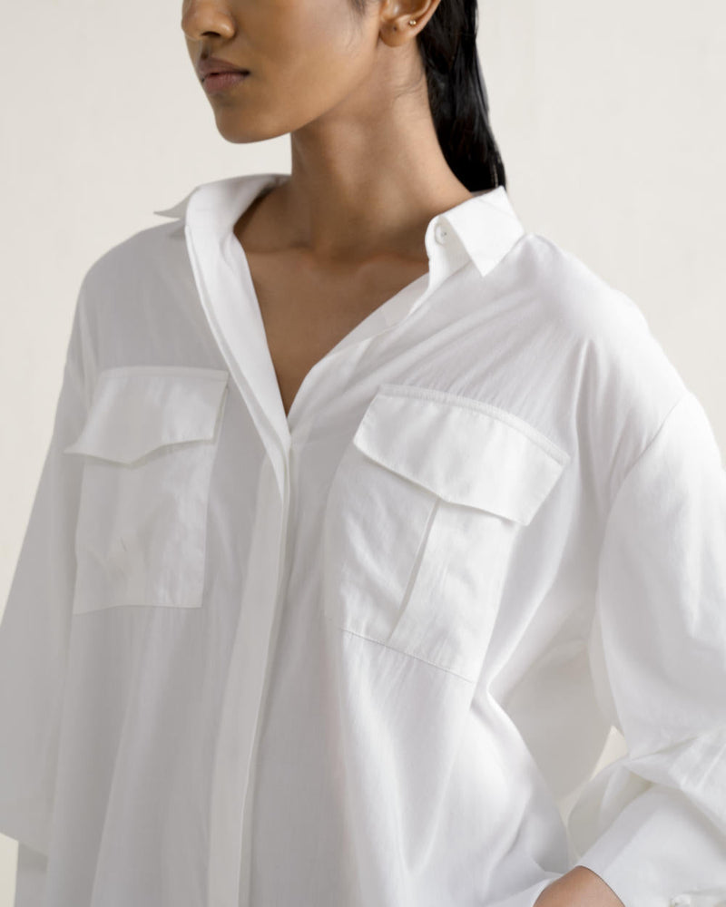 TENGA POPLIN SHIRT 100% cotton by Ituvana in white color for women Worldwide