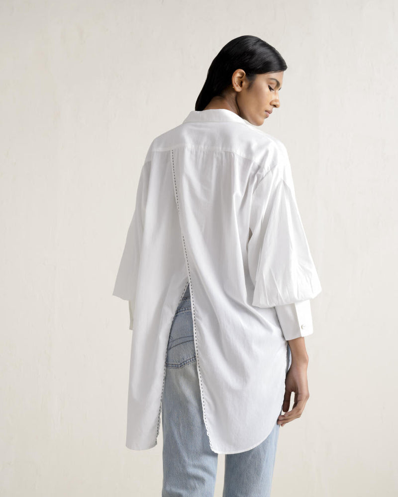 TENGA POPLIN SHIRT 100% cotton by Ituvana in white color for women Worldwide