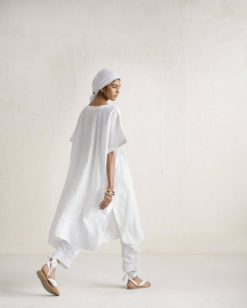KOSHO KAFTAN SET linen by Ituvana in black color for women Worldwide