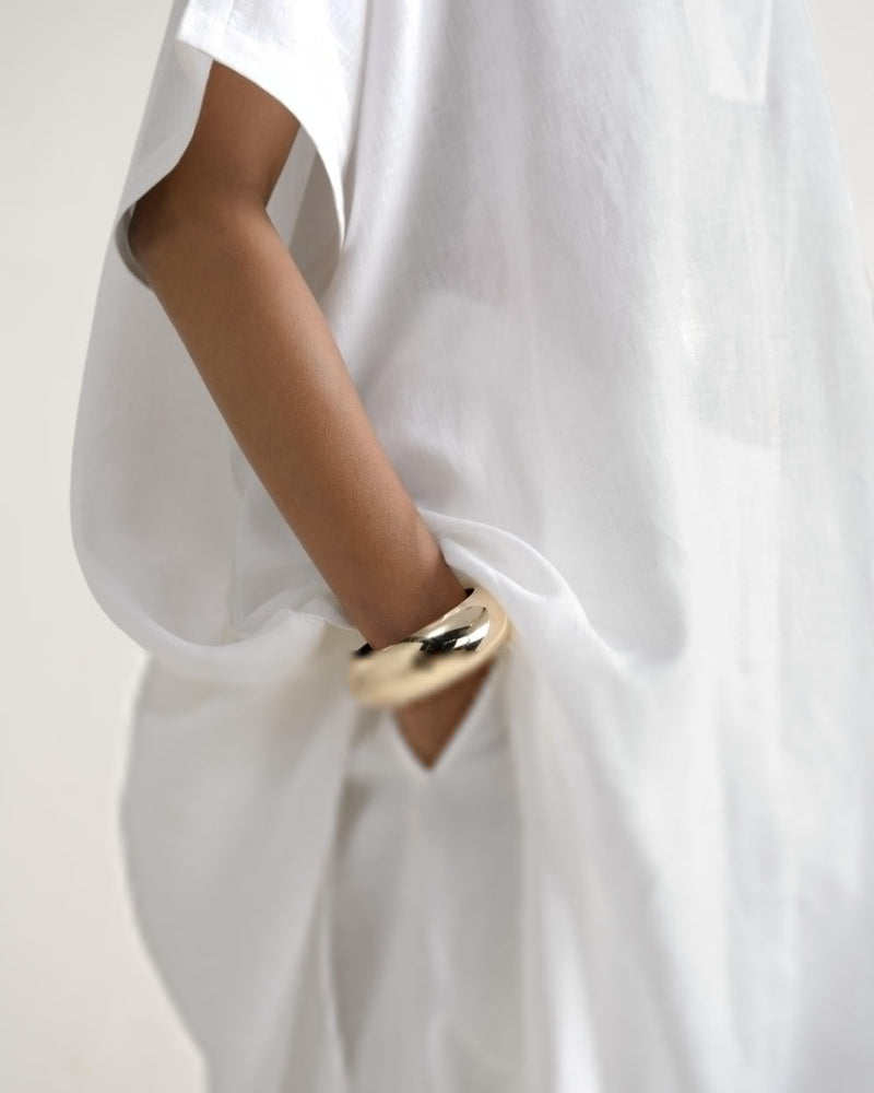 KOSHO KAFTAN SET linen by Ituvana in black color for women Worldwide