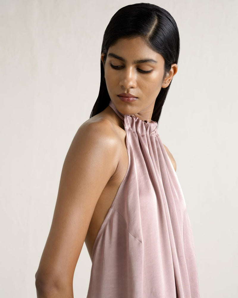 SEKUSHI APRON SET silk by Ituvana in pink color for women Worldwide
