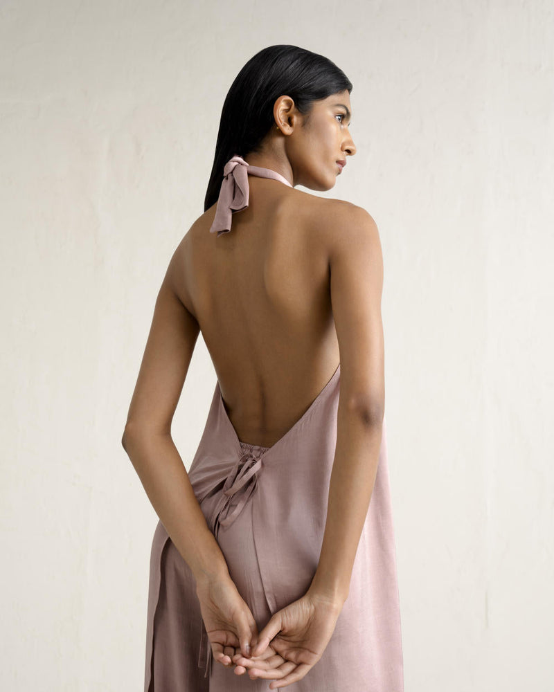 SEKUSHI APRON SET silk by Ituvana in pink color for women Worldwide