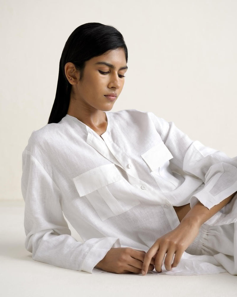 IKOU UNISEX RELAXED SET linen by Ituvana in black color for women Worldwide