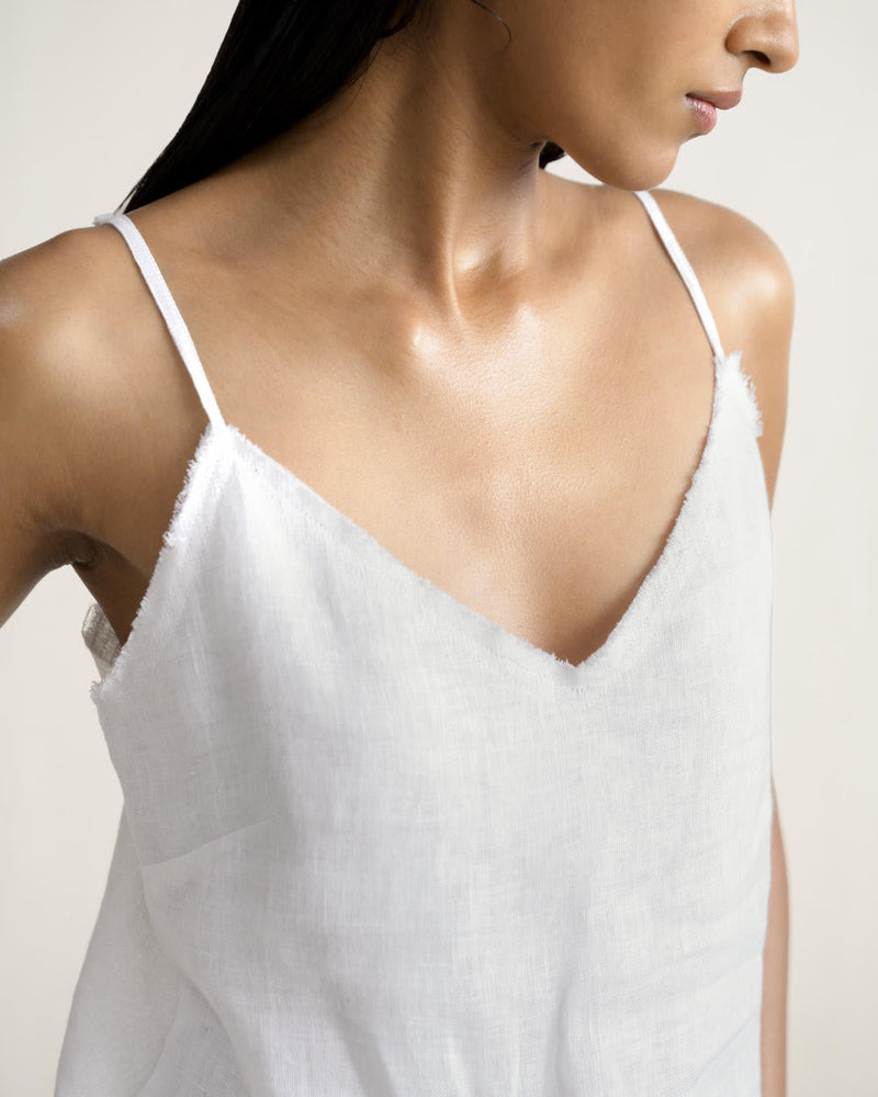 YOI REFINED CAMISOLE TOP SET linen by Ituvana in black color for women Worldwide