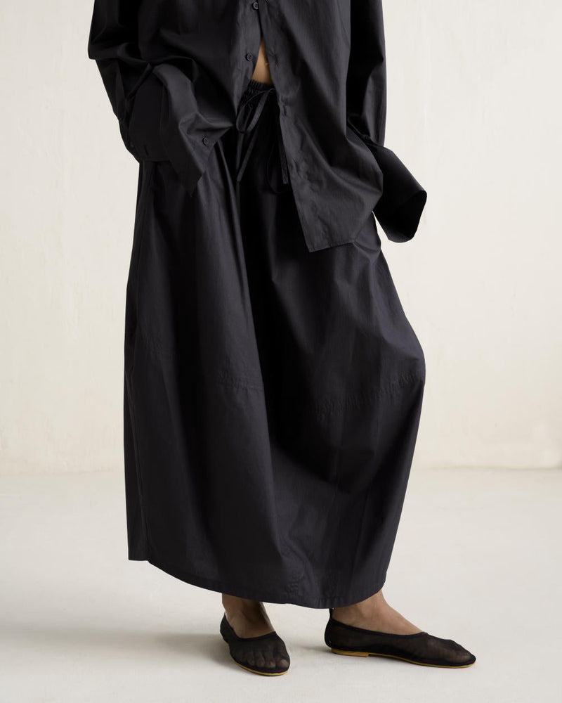 SHOSHA SKIRT SET 100% cotton by Ituvana in black color for women Worldwide