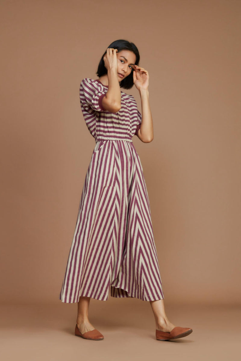 Ivory and Mauve Striped Mati Sphara Jumpsuit Jumpsuits by Mati for women Worldwide