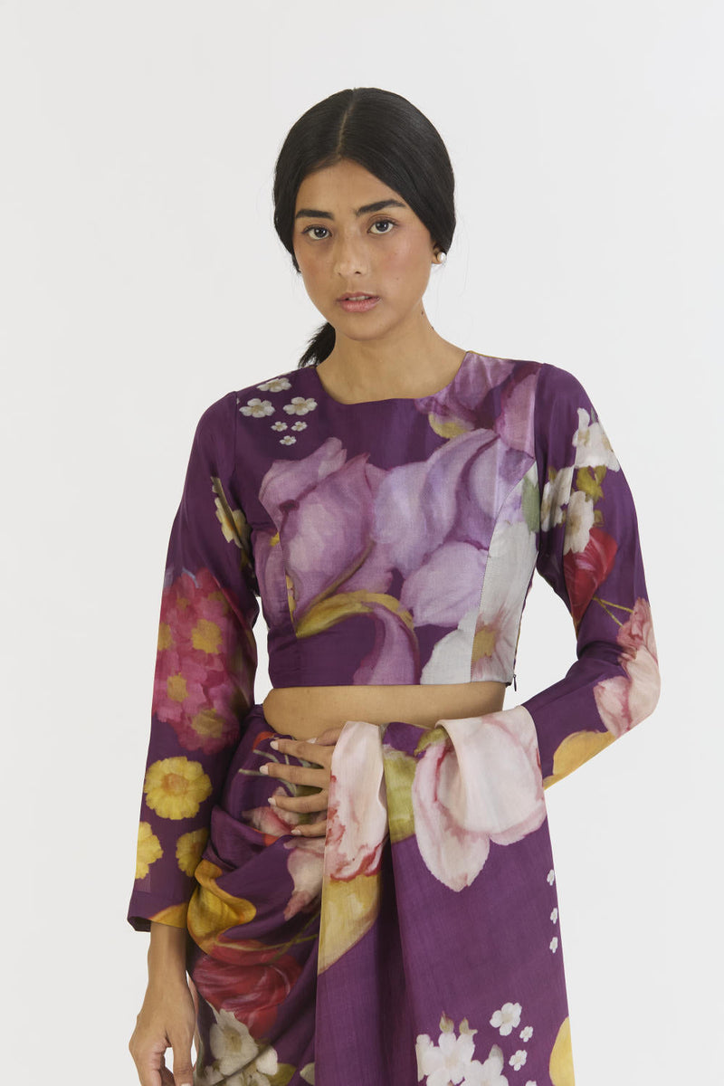 JAMUN BLOUSE silk by Yam in purple color for women Worldwide