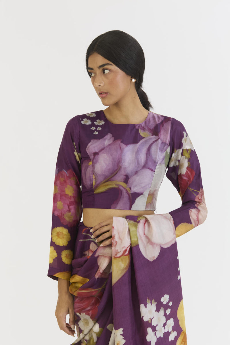 JAMUN BLOUSE silk by Yam in purple color for women Worldwide