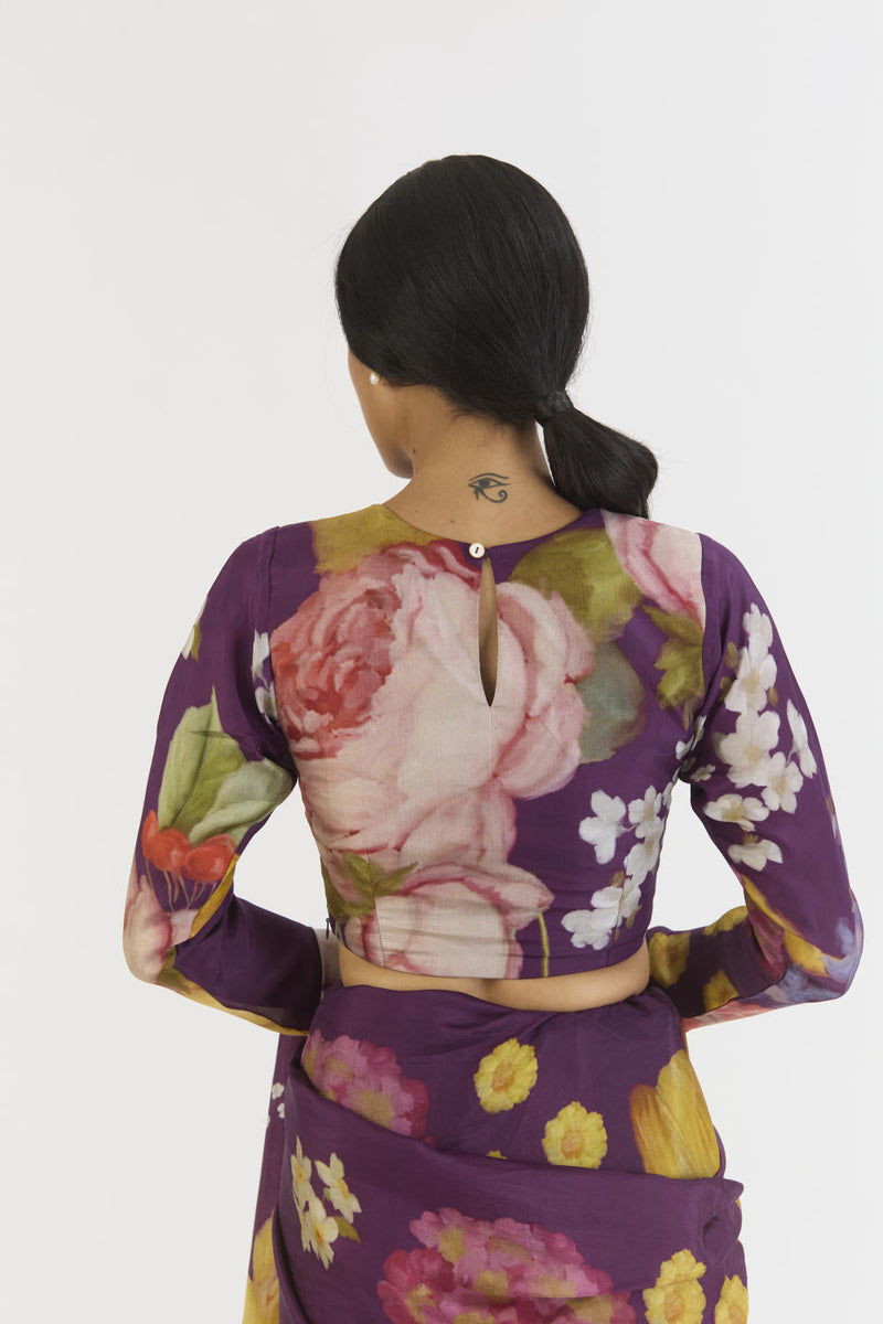 JAMUN BLOUSE silk by Yam in purple color for women Worldwide