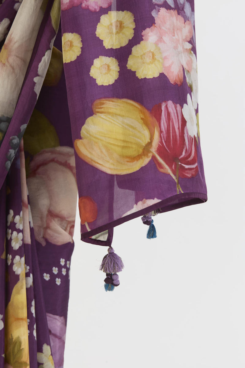 JAMUN SAREE silk by Yam in purple color for women Worldwide
