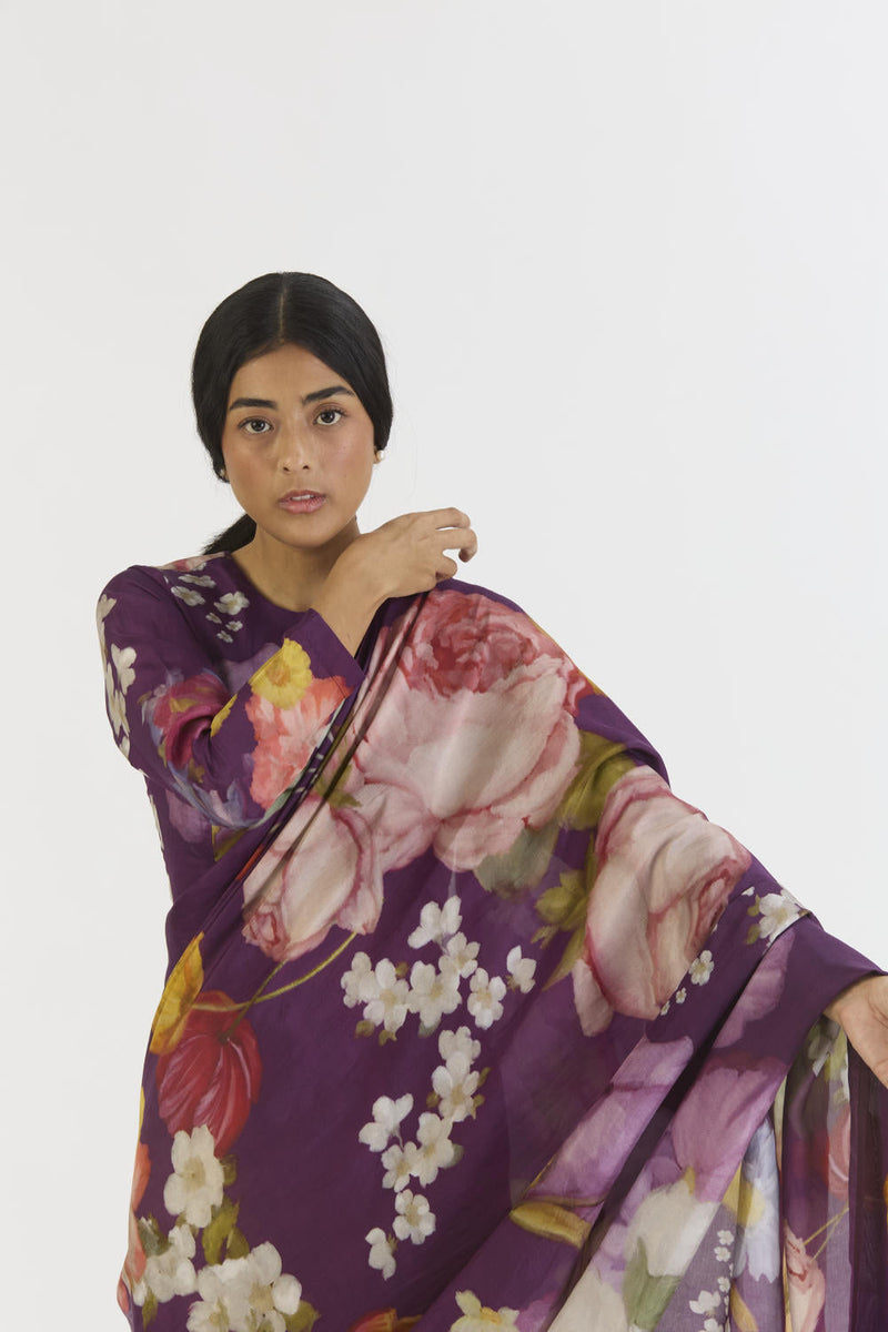 JAMUN SAREE silk by Yam in purple color for women Worldwide