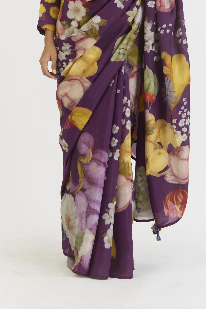JAMUN SAREE silk by Yam in purple color for women Worldwide