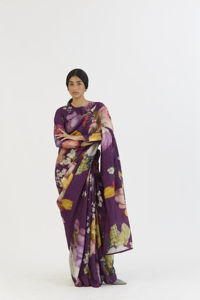 JAMUN SAREE silk by Yam in purple color for women Worldwide