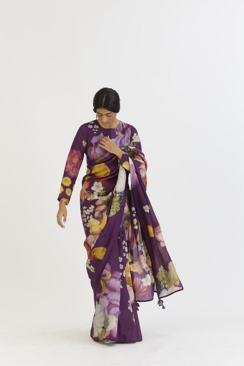 JAMUN SAREE silk by Yam in purple color for women Worldwide