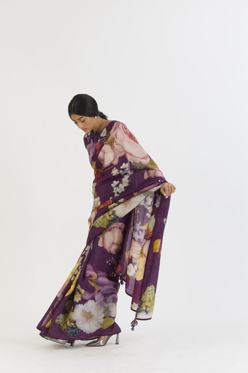 JAMUN SAREE silk by Yam in purple color for women Worldwide