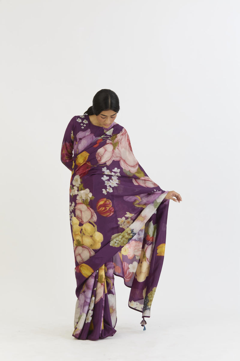 JAMUN SAREE silk by Yam in purple color for women Worldwide