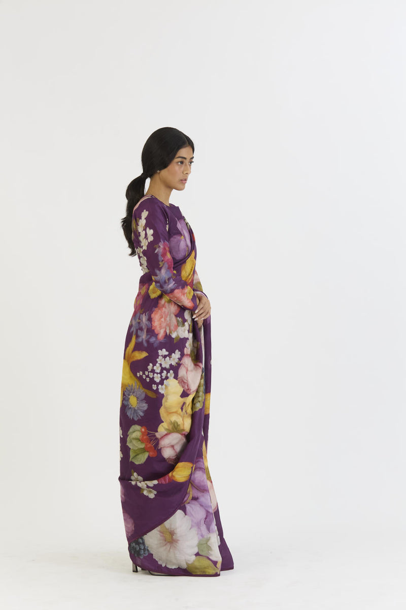 JAMUN SAREE silk by Yam in purple color for women Worldwide