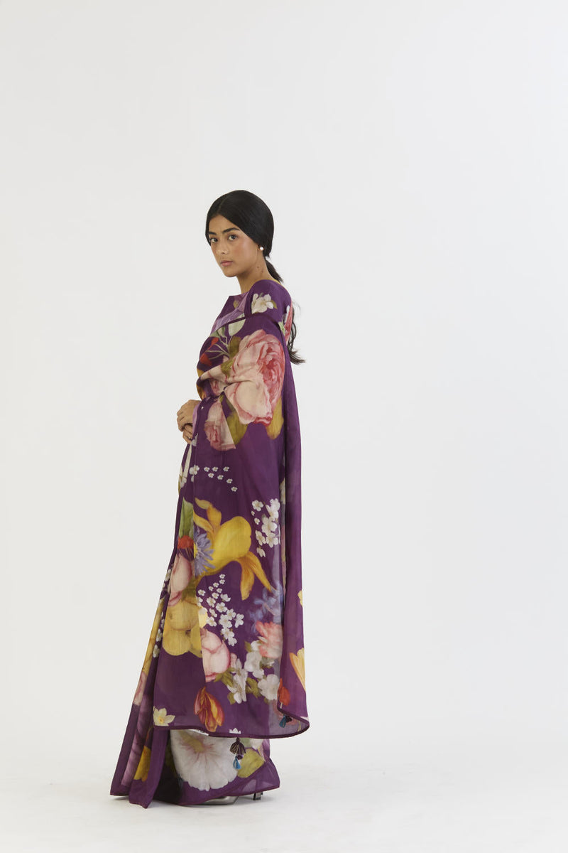 JAMUN SAREE silk by Yam in purple color for women Worldwide