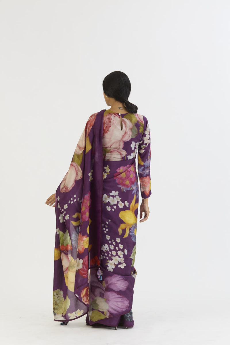 JAMUN SAREE silk by Yam in purple color for women Worldwide