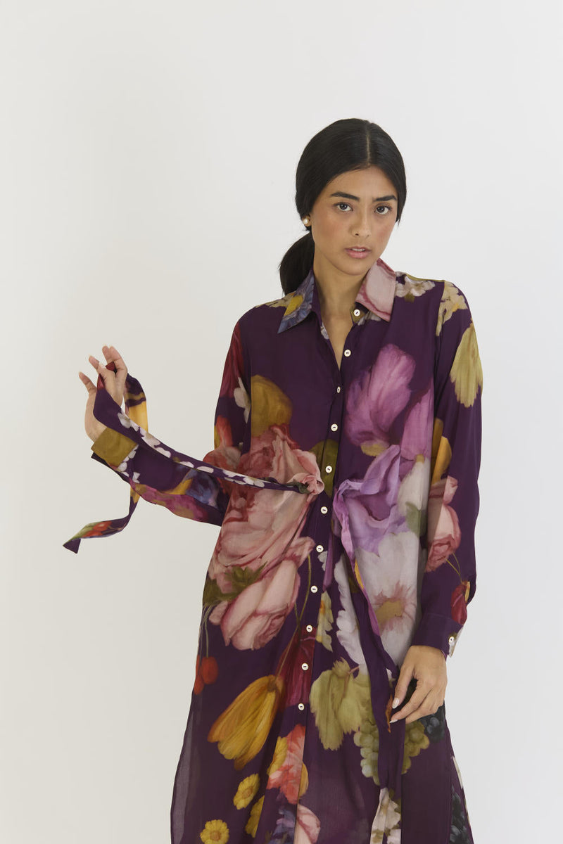 JAMUN WRAP SET by Yam in purple color for women Worldwide