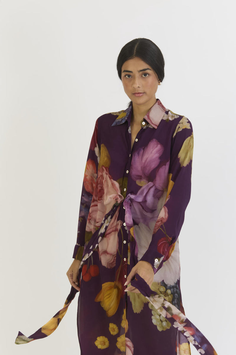 JAMUN WRAP SET by Yam in purple color for women Worldwide