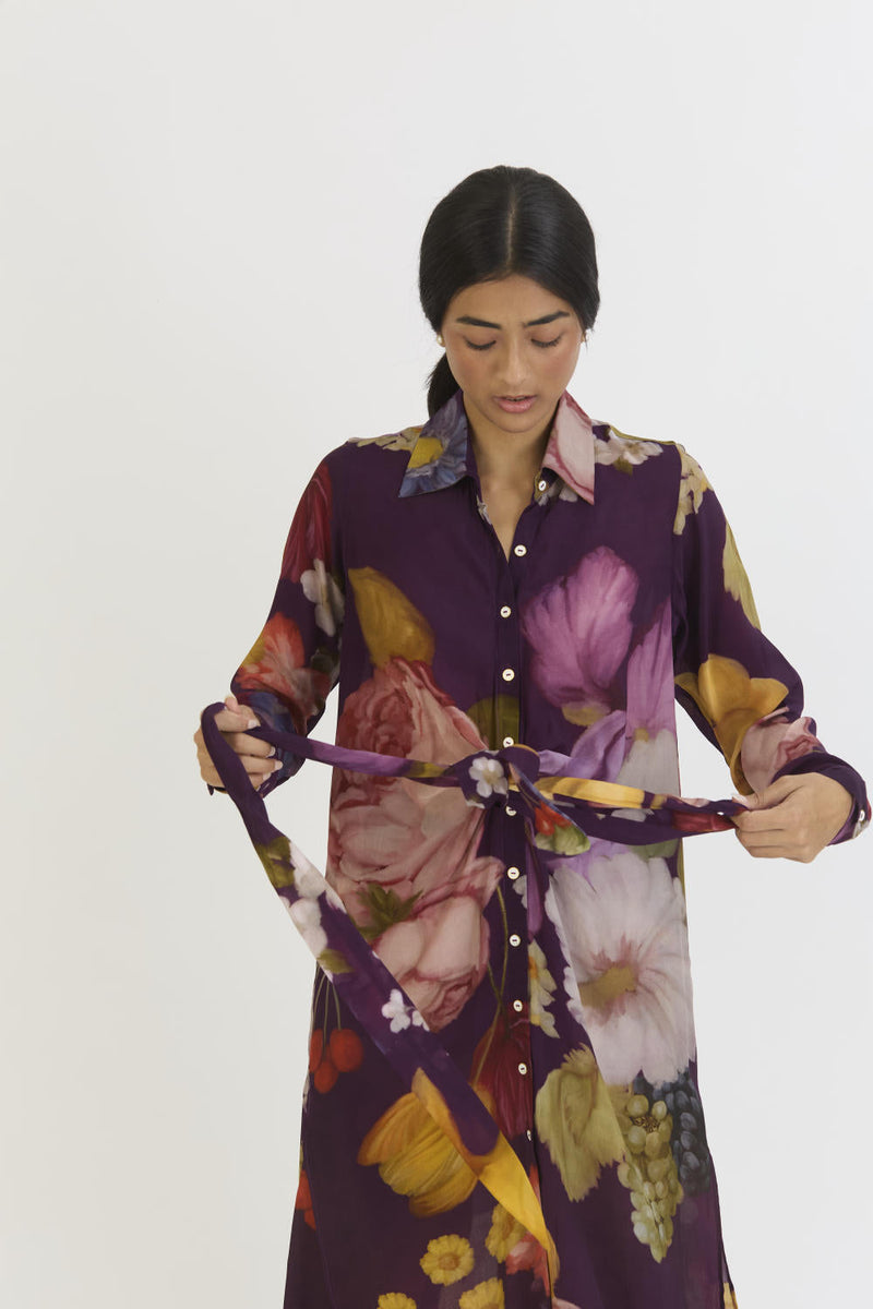 JAMUN WRAP SET by Yam in purple color for women Worldwide