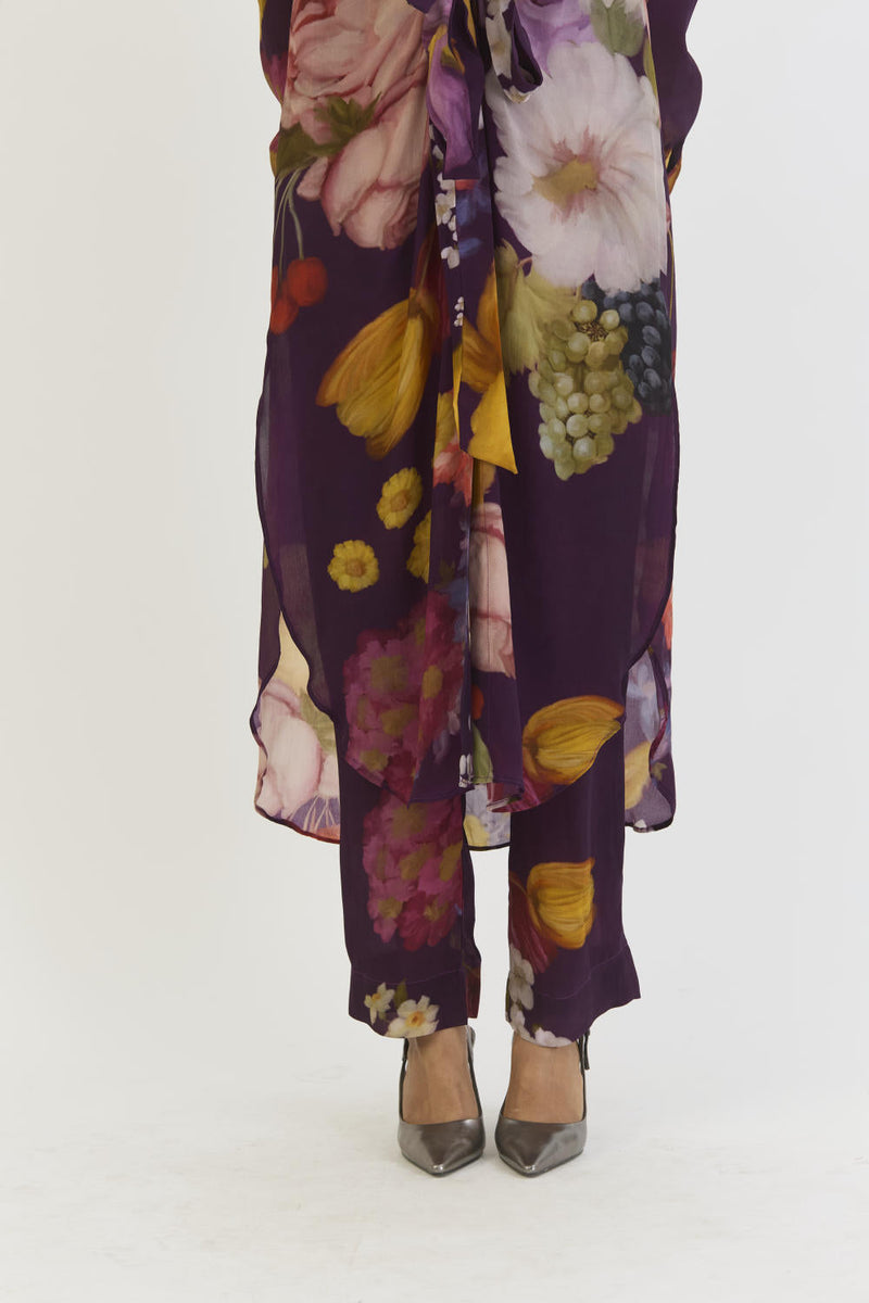 JAMUN WRAP SET by Yam in purple color for women Worldwide