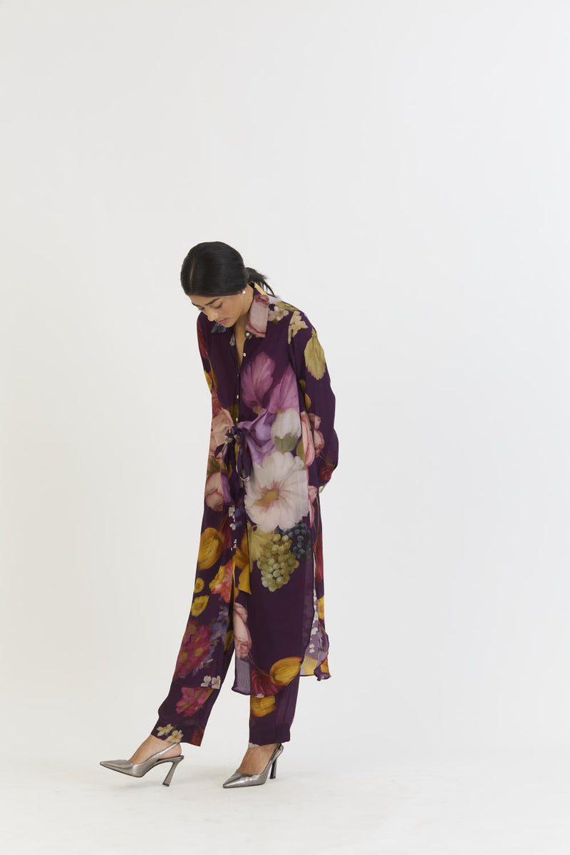 JAMUN WRAP SET by Yam in purple color for women Worldwide
