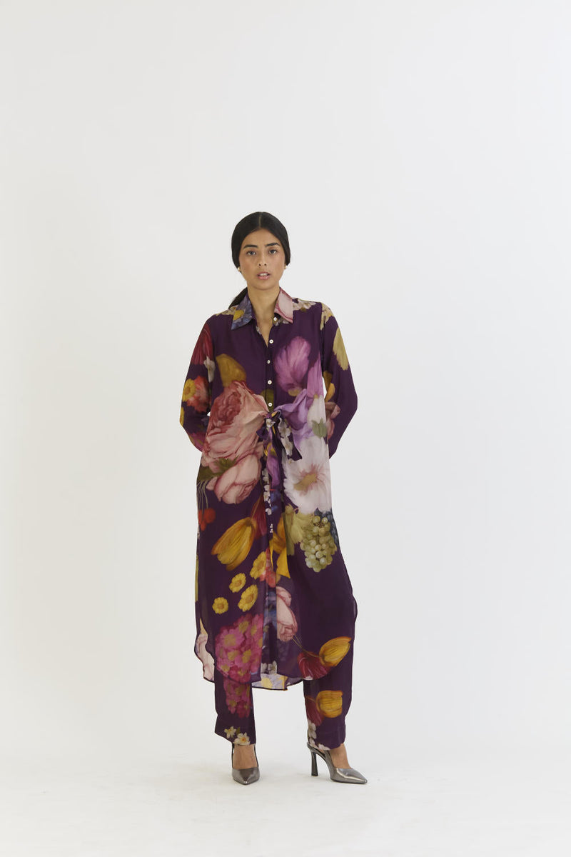 JAMUN WRAP SET by Yam in purple color for women Worldwide