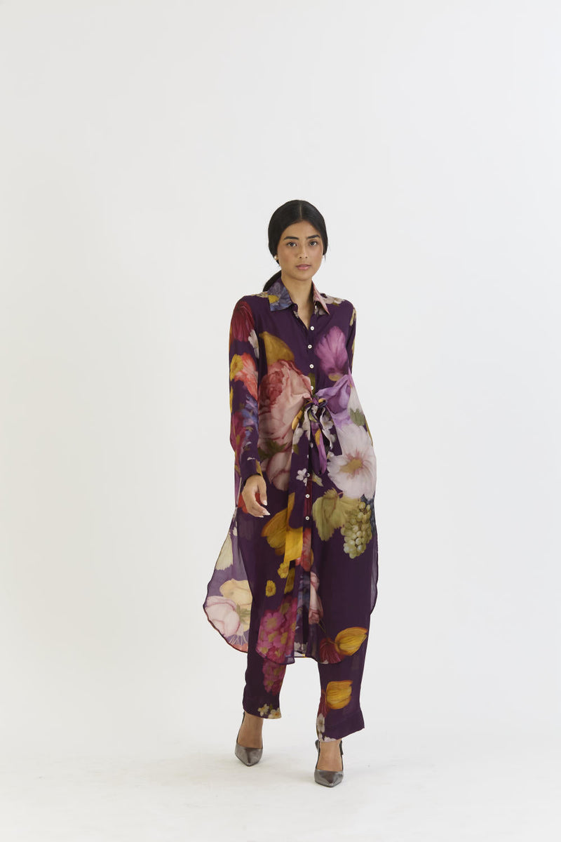 JAMUN WRAP SET by Yam in purple color for women Worldwide
