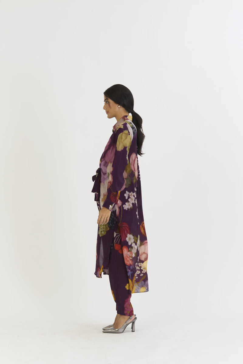 JAMUN WRAP SET by Yam in purple color for women Worldwide