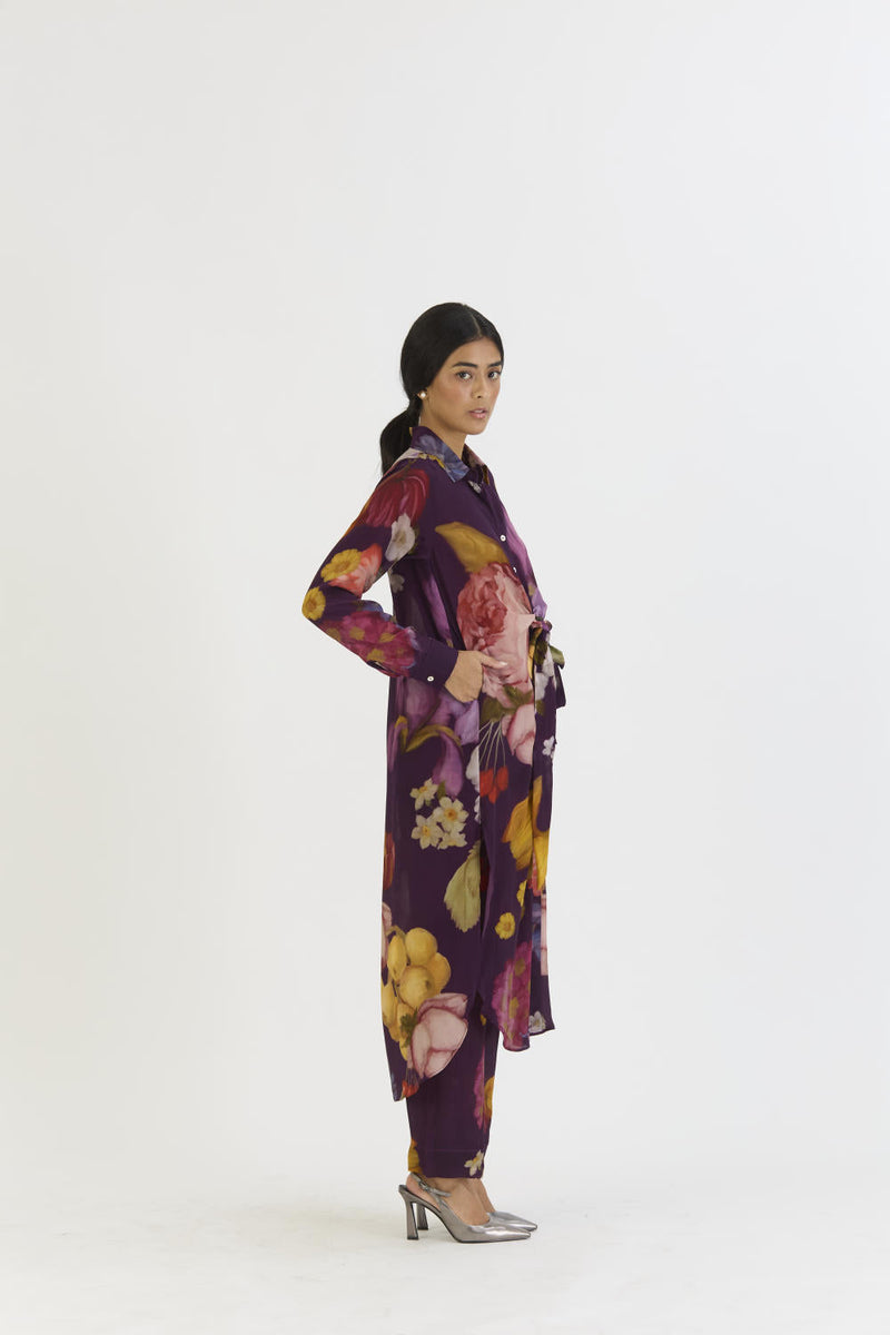 JAMUN WRAP SET by Yam in purple color for women Worldwide