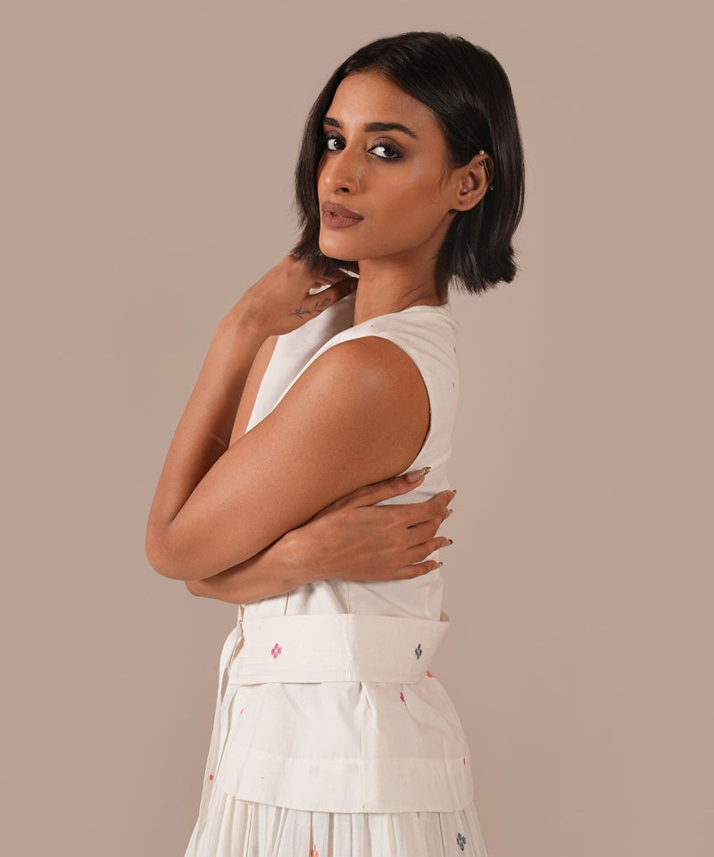 JASMINE DEW SET 100% cotton by Indigo Dreams in white color for women Worldwide