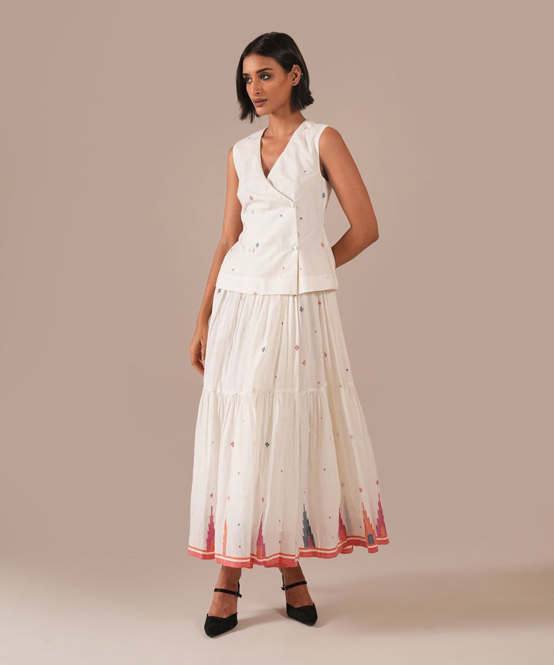 JASMINE DEW SET 100% cotton by Indigo Dreams in white color for women Worldwide