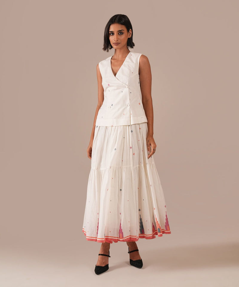 JASMINE DEW SET 100% cotton by Indigo Dreams in white color for women Worldwide