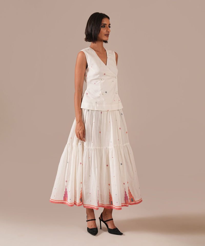 JASMINE DEW SET 100% cotton by Indigo Dreams in white color for women Worldwide