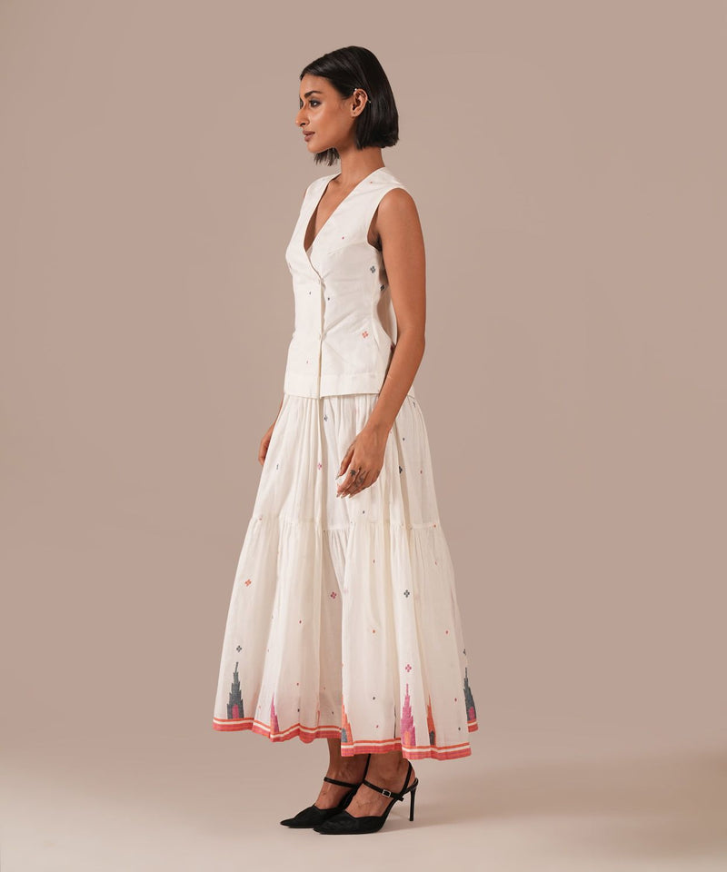 JASMINE DEW SET 100% cotton by Indigo Dreams in white color for women Worldwide
