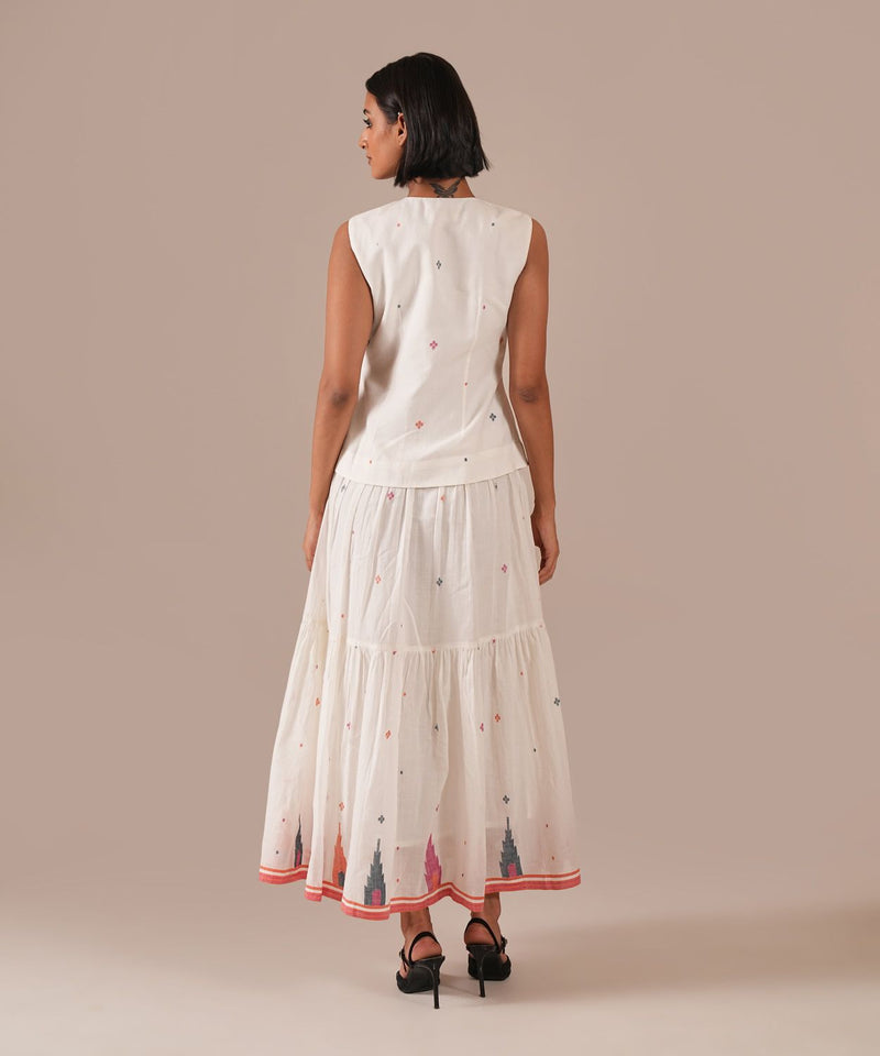 JASMINE DEW SET 100% cotton by Indigo Dreams in white color for women Worldwide