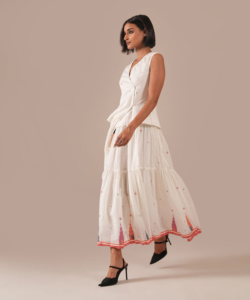 JASMINE DEW SET 100% cotton by Indigo Dreams in white color for women Worldwide