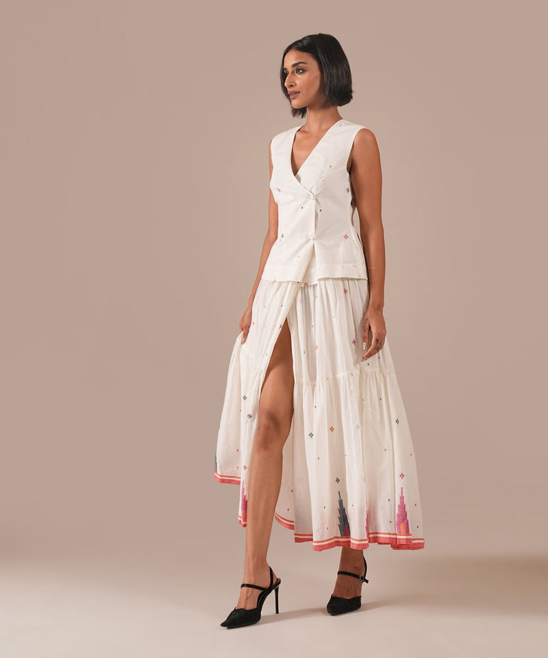 JASMINE DEW SET 100% cotton by Indigo Dreams in white color for women Worldwide