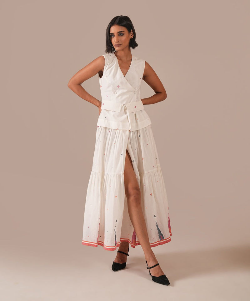 JASMINE DEW SET 100% cotton by Indigo Dreams in white color for women Worldwide