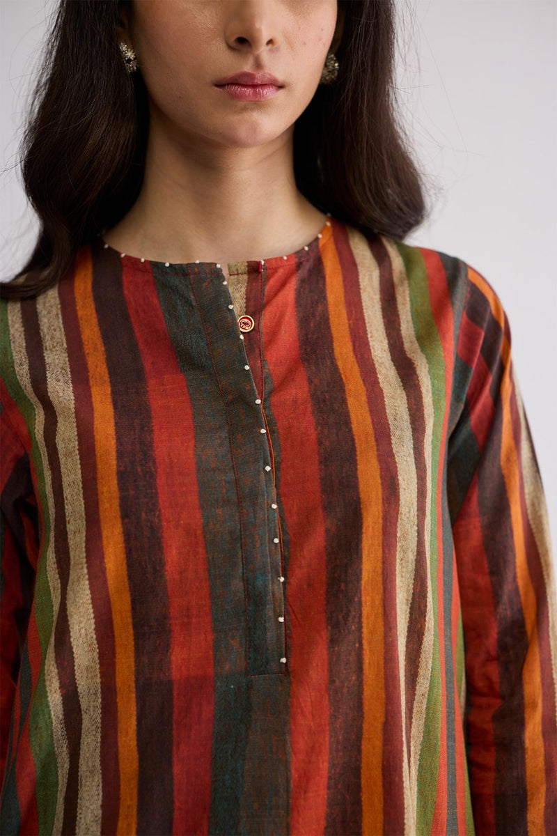 JILIAN LONG KURTA SET cotton cambric kurta/kurta set by YAM in multicolor for women Worldwide