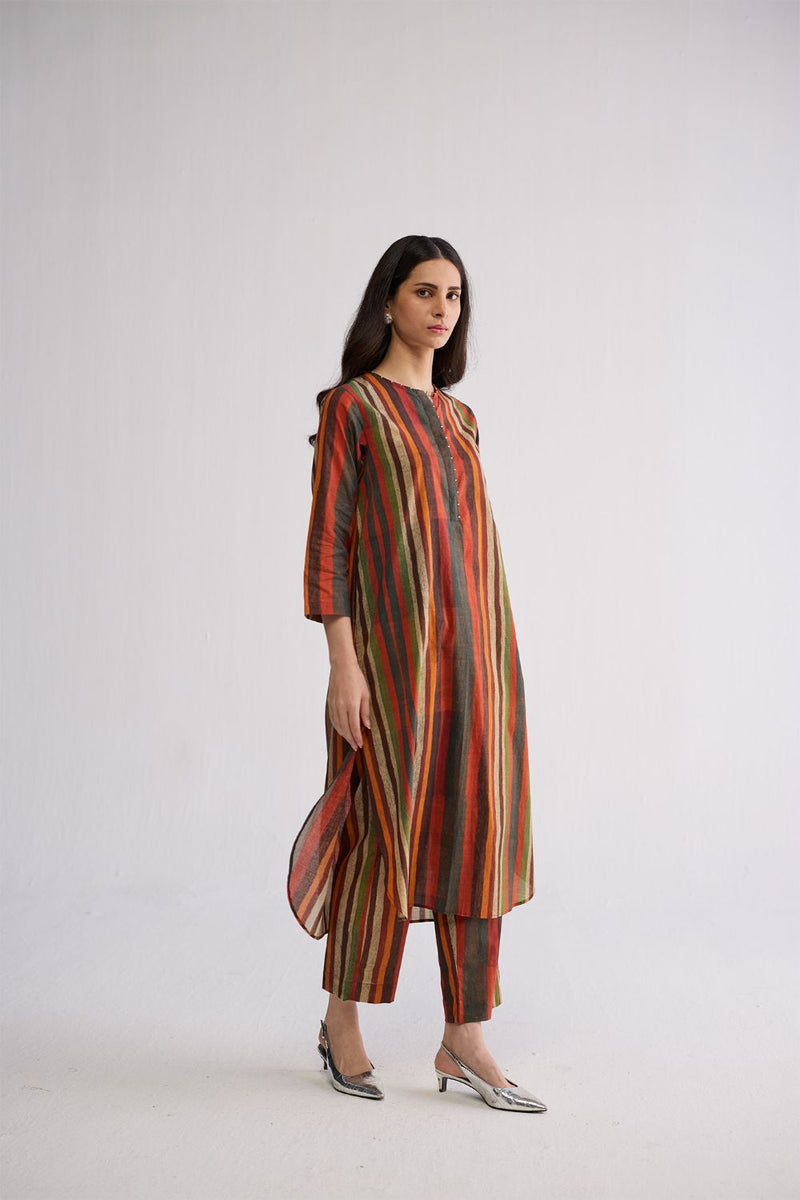 JILIAN LONG KURTA SET cotton cambric kurta/kurta set by YAM in multicolor for women Worldwide