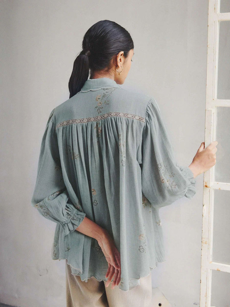 Judy Shirt-Pale Blue cotton top/shirt by CORD in light blue for women Worldwide